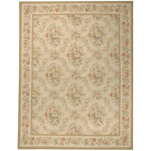 Due Process Stable Trading Tapis Rond Aubusson Niort Crème & Crème, 6 x 6 Pi.