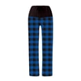 thumbnail image 4 of Jalioing Womens Pajama Pants Plaid Printed Stretch Comfy Lounge Pants Drawstring Sleep Bottoms Straight Pants, 4 of 4