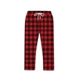 thumbnail image 4 of OGLCCG Men's Capri Pajama Pants Lightweight Elastic Waist Drawstring Pj Bottoms Plaid Printed Loose Home Sleep Lounge Pants with Pocket, 4 of 6