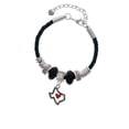 thumbnail image 2 of Delight Jewelry Silvertone Open Rope Texas with Red Heart Wife Celtic Knot Leather Bead Bracelet, 7"+2" Extender, 2 of 4