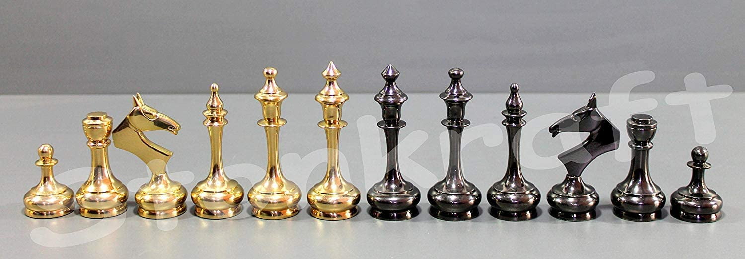 StonKraft Brass Chess Pieces Chess Coins Pawns Chessmen (3.75 French) -  StonKraft