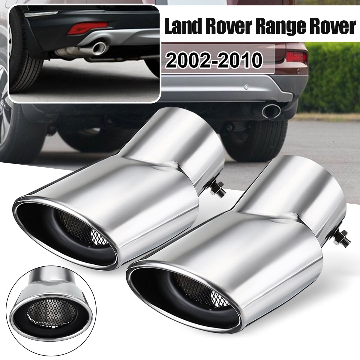 Chrome Exhaust Muffler Tail Pipe Tip Oval For Land Rover Range Rover