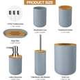 thumbnail image 4 of Livhil 6 Pcs Bamboo and Plastic Bathroom Accessories Sets, Specially Designed for Small Spaces, Suitable for Homes, Hotels, Office Buildings (Grey), 4 of 6
