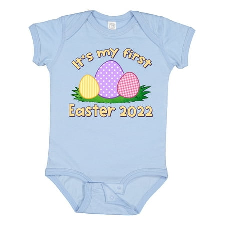 

Inktastic It s My 1st Easter 2022 Pastel Colored Eggs Gift Baby Boy or Baby Girl Bodysuit
