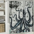 thumbnail image 6 of Orinice  Blue Nautical Octopus Bathroom Sets Cool Ocean Kraken Sailboat Pirate Theme Funny Octopus Retro Underwater Marine Life Shower Curtain and Bath Mat Set 60x72, 6 of 7