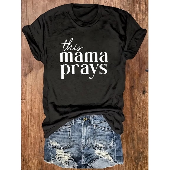 This Mama Prays T-Shirt Christian Mom Prayer Tee For Women