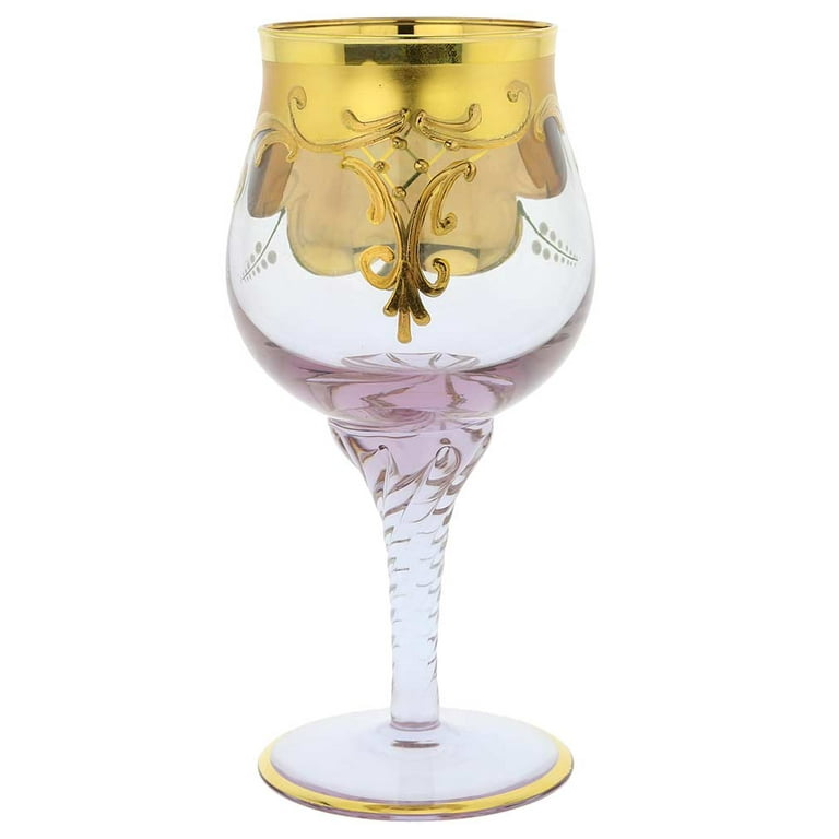 Set of two Murano glass wine glasses