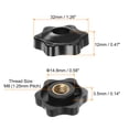 thumbnail image 2 of 12 Pieces Star Knobs M8 Thread 32mm 6-Point Head Brass Insert Through Hole Threaded Hand Knob Black, 2 of 6