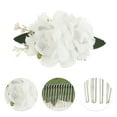 thumbnail image 3 of Unique Bargains 1 Pc Women's Reusable Simulated Flowers Hair Clip Comb for Parties White Polyester Fabric Iron, 3 of 4