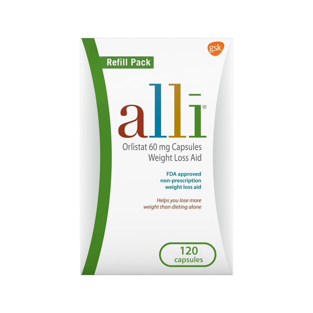 Alli Orlistat Diet Weight Loss Supplement Pills, 60 Mg, 120 Ct