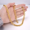 thumbnail image 3 of PROSTEEL Figaro Chain Necklace 7.5mm 28 Inches 14K Gold Plated Birthday Valentines Day Jewelry Gift for Men Women Adults Age, 3 of 7