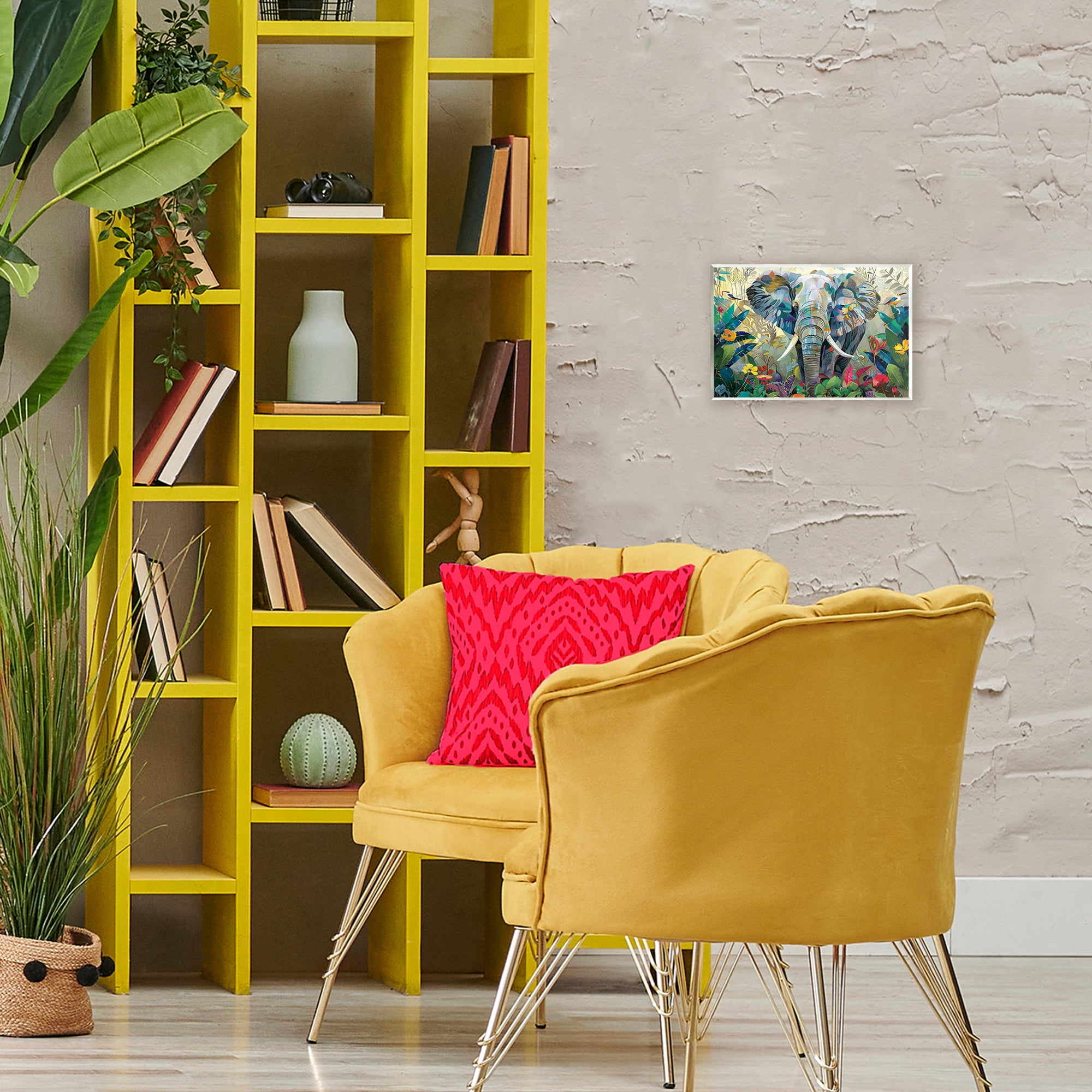 Stupell Industries Elephant's Realm in Tropical Bloom Wall Plaque Art, design by Lazar Studio