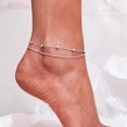 thumbnail image 2 of CFIOZYOS 925 Sterling Silver Ankle Bracelet Multilayer Anklets for Women Satellite, Star, Cross, Circle, Butterfly, Teardrop, Oval Disk Layered Anklet Beach Jewelry, 2 of 11