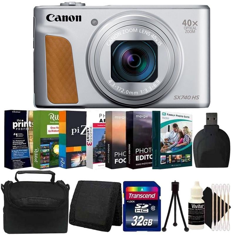 Canon PowerShot SX740 20.3MP 20.3MP HS Digital Camera Silver with+ 32GB