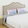 thumbnail image 3 of Yayeee Pillowcase Queen Size Set of 2 Satin Wrinkle Resistant Pillow Case, Light Blue Gradient, 3 of 7