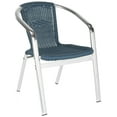 thumbnail image 3 of SAFAVIEH Wrangell Outdoor Patio Stacking Arm Chair,Teal, Set of 2, 3 of 9