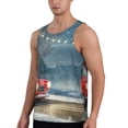 thumbnail image 2 of Gukieu Santa Claus Print Men's Quick Dry Fitness Vest, Round Neck Sleeveless Fitness Bodybuilding Top-Large, 2 of 7