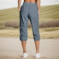 thumbnail image 6 of Women's Quick-Dry Capris Travel Pants Lightweight Striped Woven Hiking Workout Casual Pants with Pockets, 6 of 8
