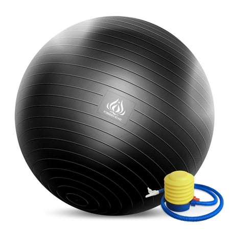 Forbidden Road Exercise Yoga Ball (45CM-55CM, Black) 400 (Best Anti Burst Stability Ball)