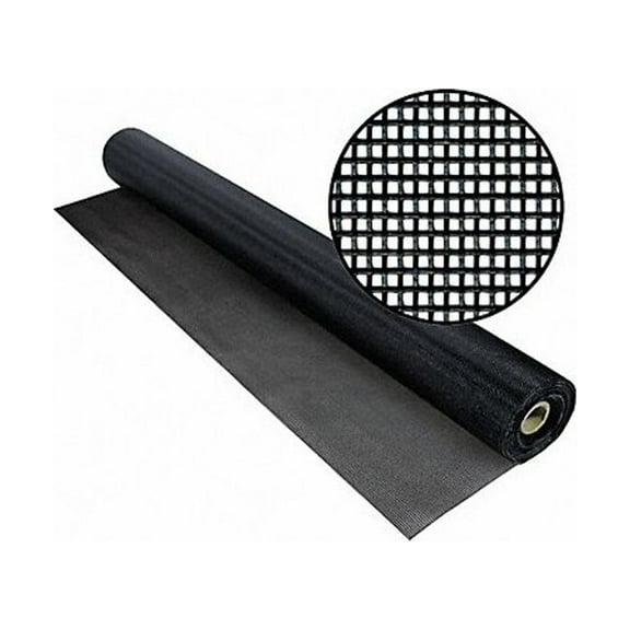 Replacement Screen, Polyester, 48 in W, 100 ft L, 0.018 in Wire Dia, Black