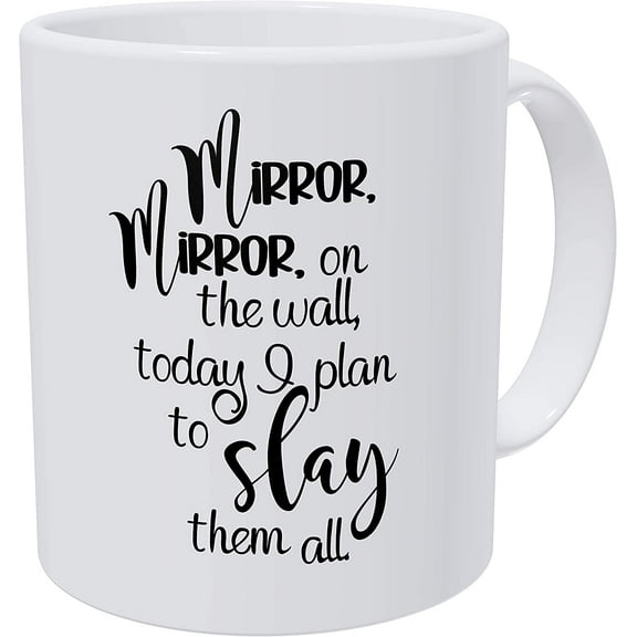 Mirror In The Wall, Work Birthday For Women and Boss Lady 11 Ounces Coffee Mugs For Women, Awesome Graduation, Woman Thank You, Beautiful For Women Mom Boss