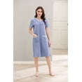 thumbnail image 3 of Richie House Women Zipper Robe Loungewear Short Sleeve Sleepwear Housecoat Bathrobe RHW2898-C-L, 3 of 7