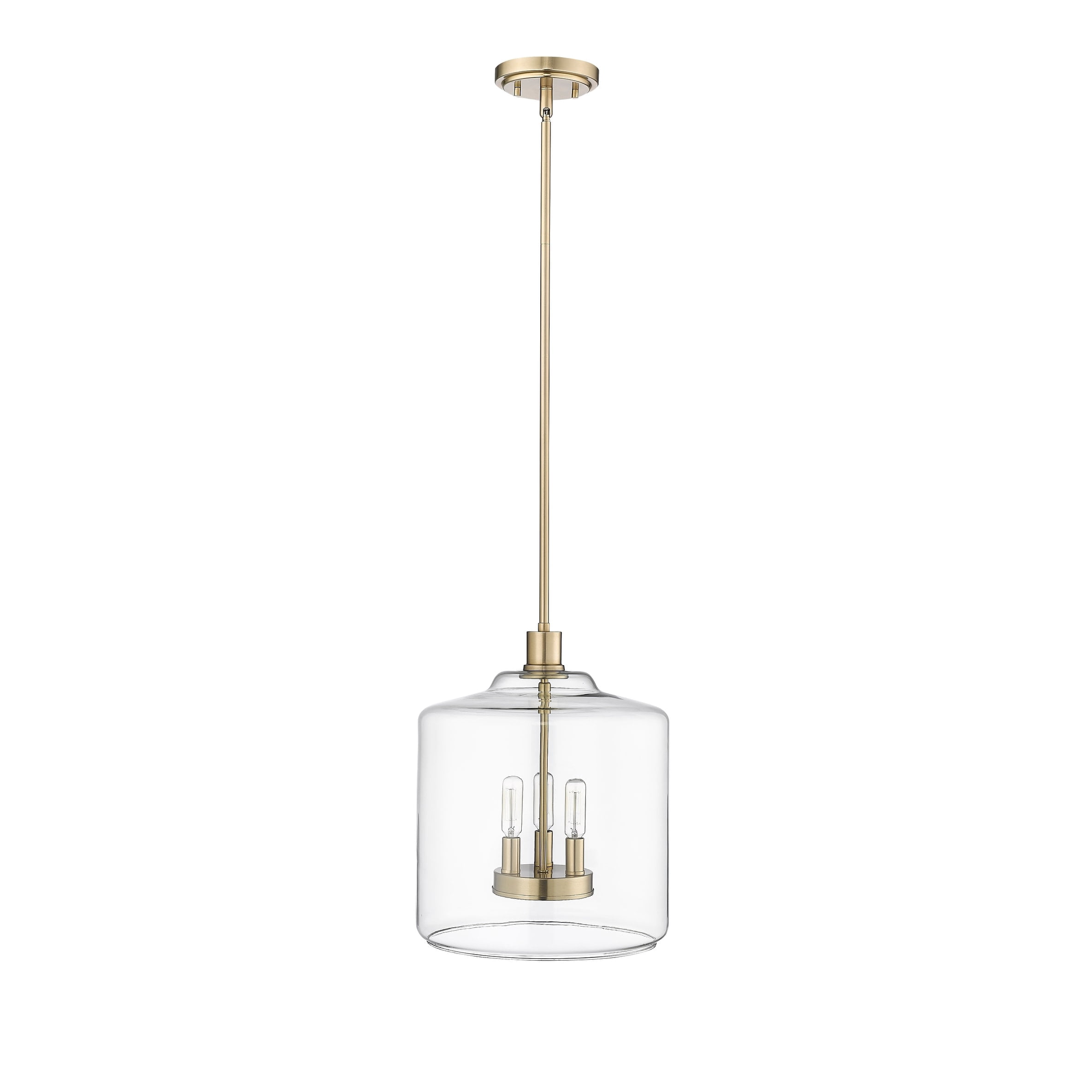Millennium Lighting  Asheville 3 Light Pendant Fixture with Clear Glass Shades Modern Gold