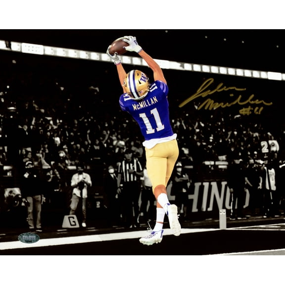 Jalen McMillan Autographed 8x10 Photo Washington Huskies Catch Spotlight MCS Holo 222067