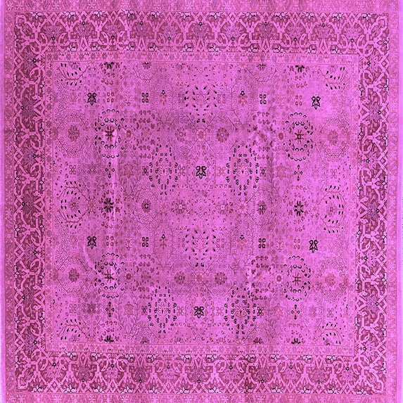Ahgly Company Indoor Square Oriental Purple Industrial Area Rugs, 5' Square