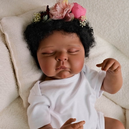 Lifelike Reborn Baby Dolls Black Girl- 20 inch Realistic Newborn Real Life African American Baby Dolls with Clothes and Toy Gift for Kids Age 3 