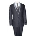 thumbnail image 1 of Tazio 1 Button Vested Notch Lapel Boys Suits, Grey - 5, 1 of 1