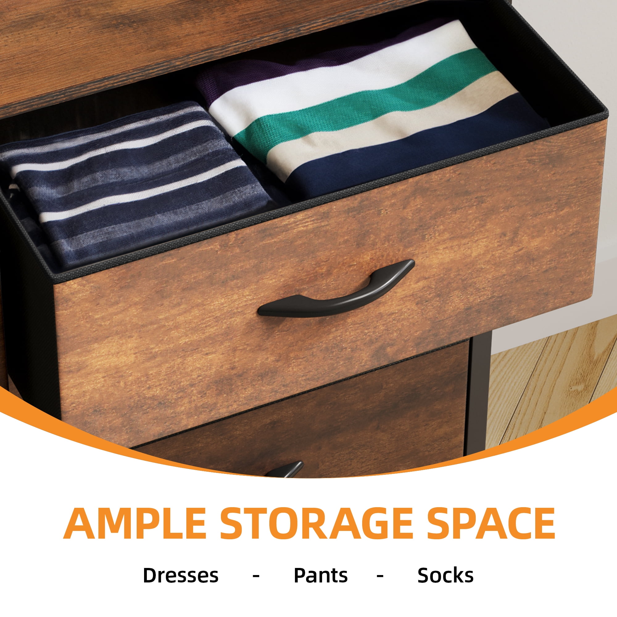 Uforic 8-Drawer Dresser Storage Cabinet Bedroom Organizer For Living Room,Hallway,Durable Steel Frame, Wooden Top