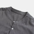 thumbnail image 4 of CNKOO Summer Men‘s Cool Thin Breathable Solid Color Button Cotton Shirt Short Sleeve, 4 of 6
