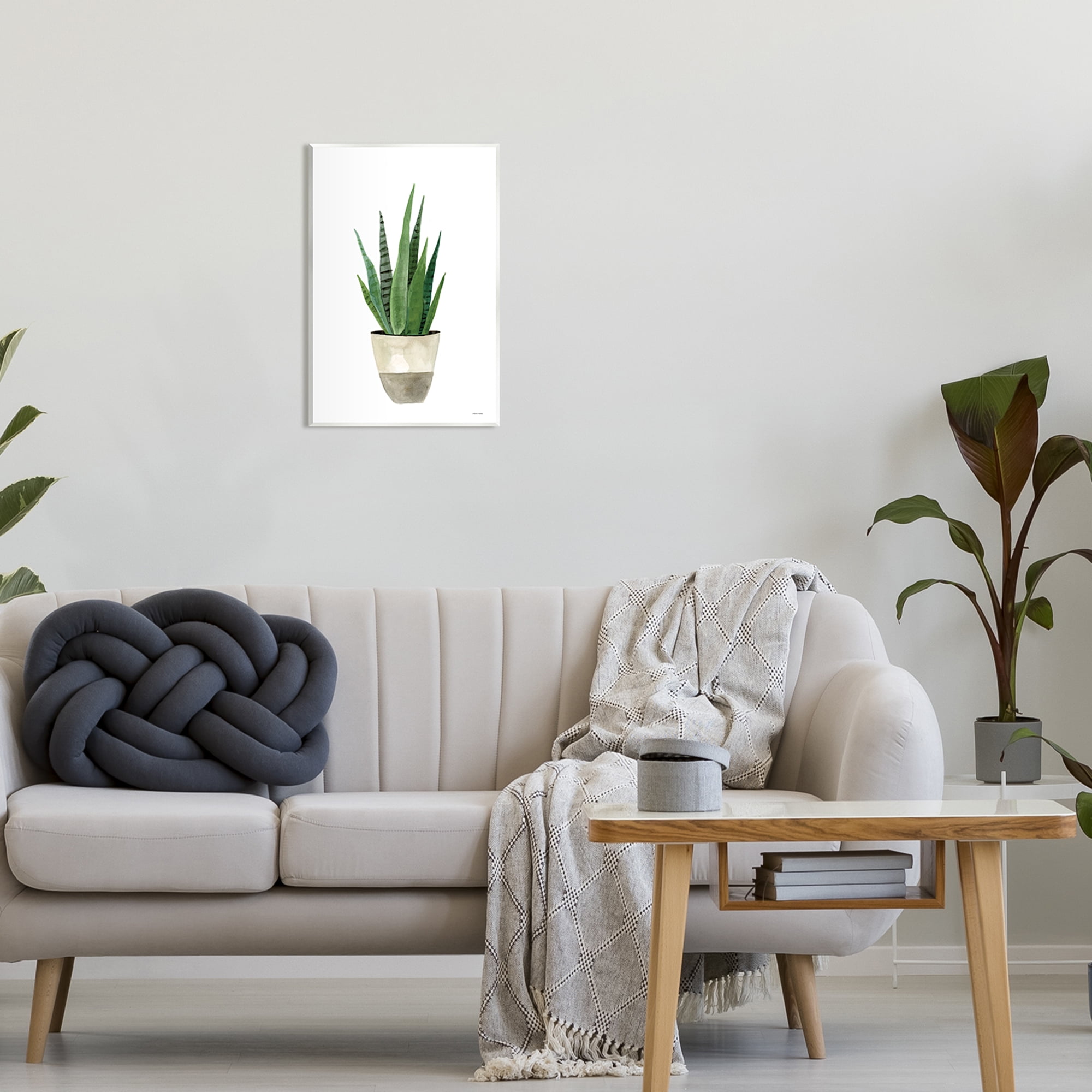 Stupell Potted Aloe Plant Casual Botanical & Floral Painting Wall Plaque Unframed Art Print Wall Art