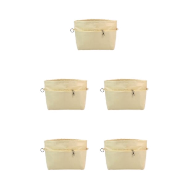 Qarigey Organizador de bolsas para guardar cosméticos y accesorios Bolsa de forro expandible Insertar bolso Impermeable Caqui y corto 31 * 14 Type2 NO2