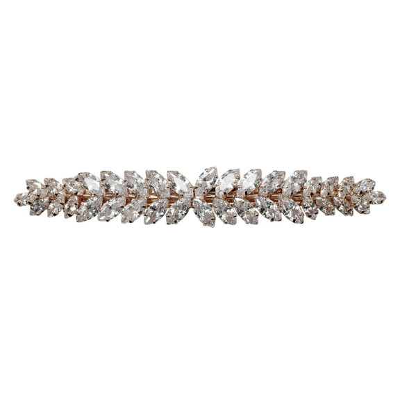 Faship Sparkling Clear CZ Crystal Hair Barrette Clip