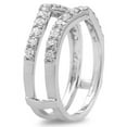 thumbnail image 2 of Dazzlingrock Collection 0.95 Carat (ctw) 14K Round Diamond Ladies Wedding Enhancer Guard Double Ring 1 CT, White Gold, Size 5, 2 of 4