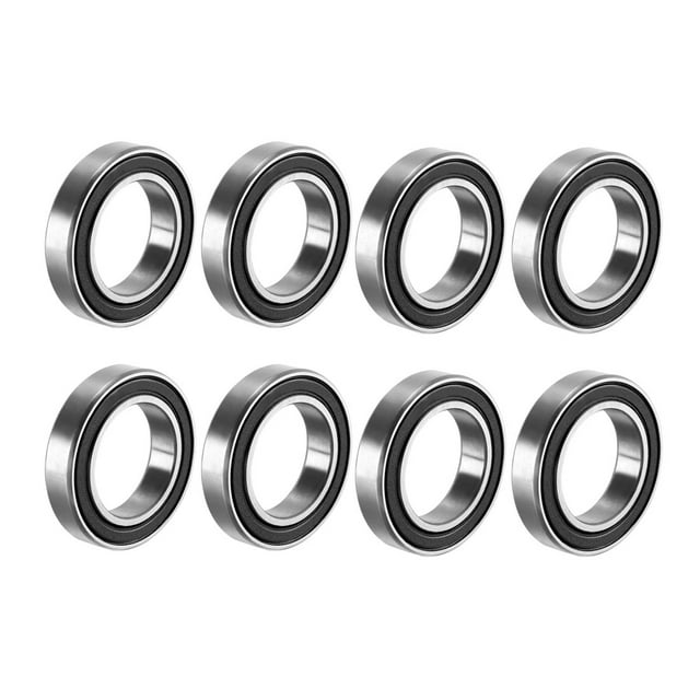 Unique Bargains Roulement à Billes à Gorge Profon 6802-2RS Double Scellé 15mmx24mmx5mm Acier au Carbone 8Pcs