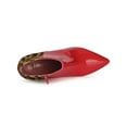 thumbnail image 4 of BLISSFUL STEP Women's Shoes Pointy Toe Print Stiletto Heel Boots Red 7, 4 of 8
