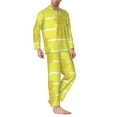 thumbnail image 2 of Fotbe Gold Pineapple Pijama de Hombre con Estampado de Manga Larga, Conjunto de 2 Piezas, Ropa de Dormir Suave y Cómoda con Bolsillos-Large, 2 of 7