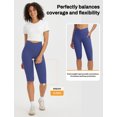 thumbnail image 5 of BALEAF Capri Leggings for Women with Pockets Knee Length Workout Yoga Capris Pants Tummy Control Casual Exercise Blue XL, 5 of 8