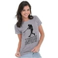 thumbnail image 5 of Funny Touch Down Baseball Swing Joke Womens Slim Fit Graphic Tee Brisco Brands X, 5 of 6