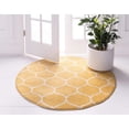 thumbnail image 2 of Unique Loom 3146469 5 x 5 ft. Rounded Trellis Frieze Round Rug, Yellow, 2 of 2