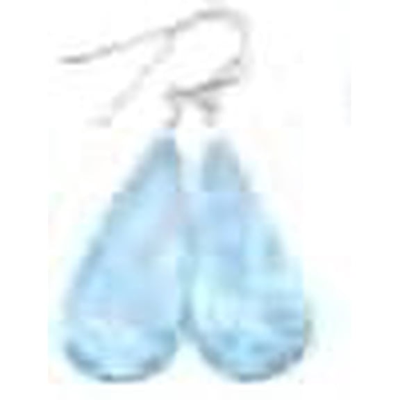 Sterling Silver Larimar Earrings Blue Long Large Teardrop Briolette Smooth Drops Designed for Adult Women