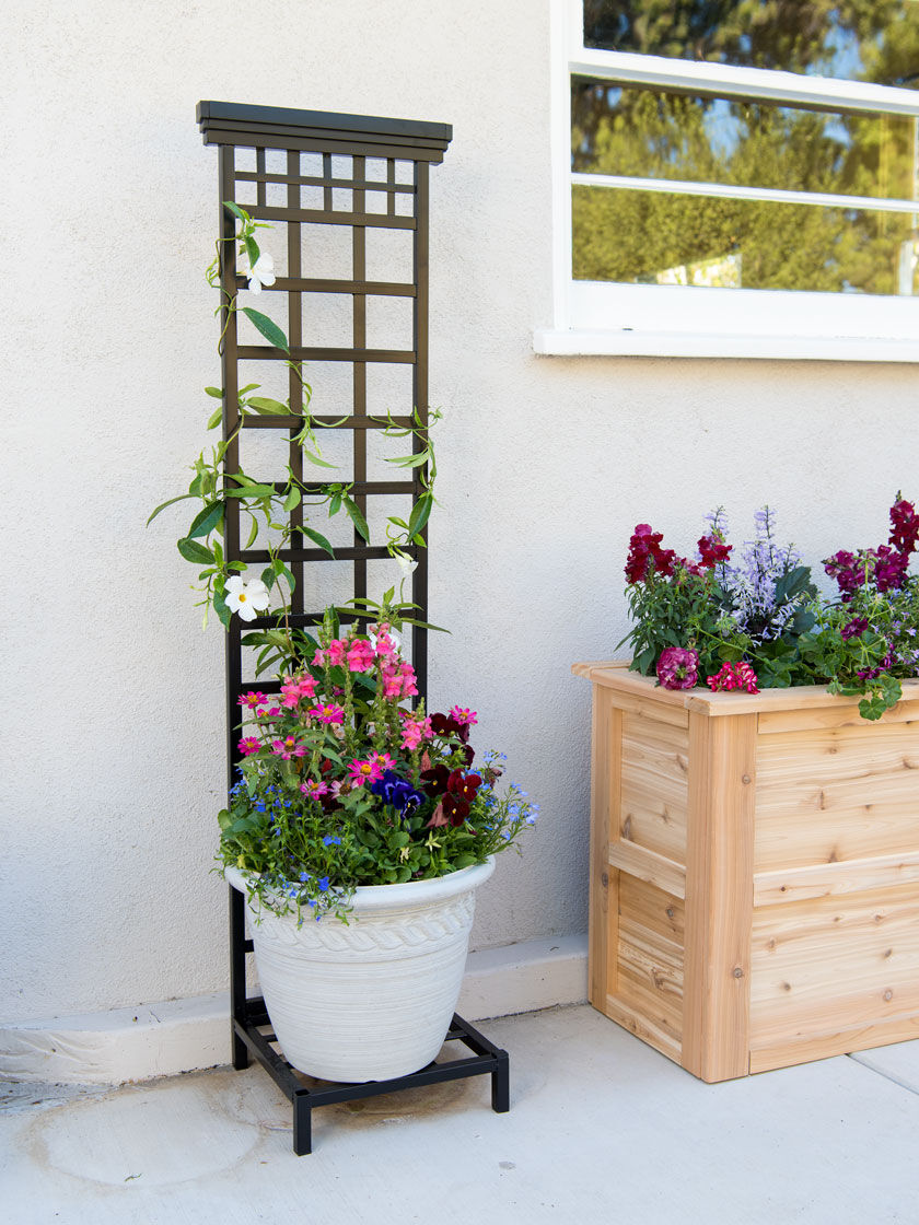 MissionStyle Planter Stand with Trellis