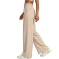 thumbnail image 7 of Miluxas Girl's Wide Leg Pants Elastic Waist Summer Boho Palazzo Pants Beach Vacation Casual Trousers Khaki 11-12Years, 7 of 7