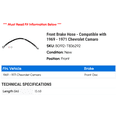thumbnail image 2 of Front Brake Hose - Compatible with 1969 - 1971 Chevy Camaro 1970, 2 of 2