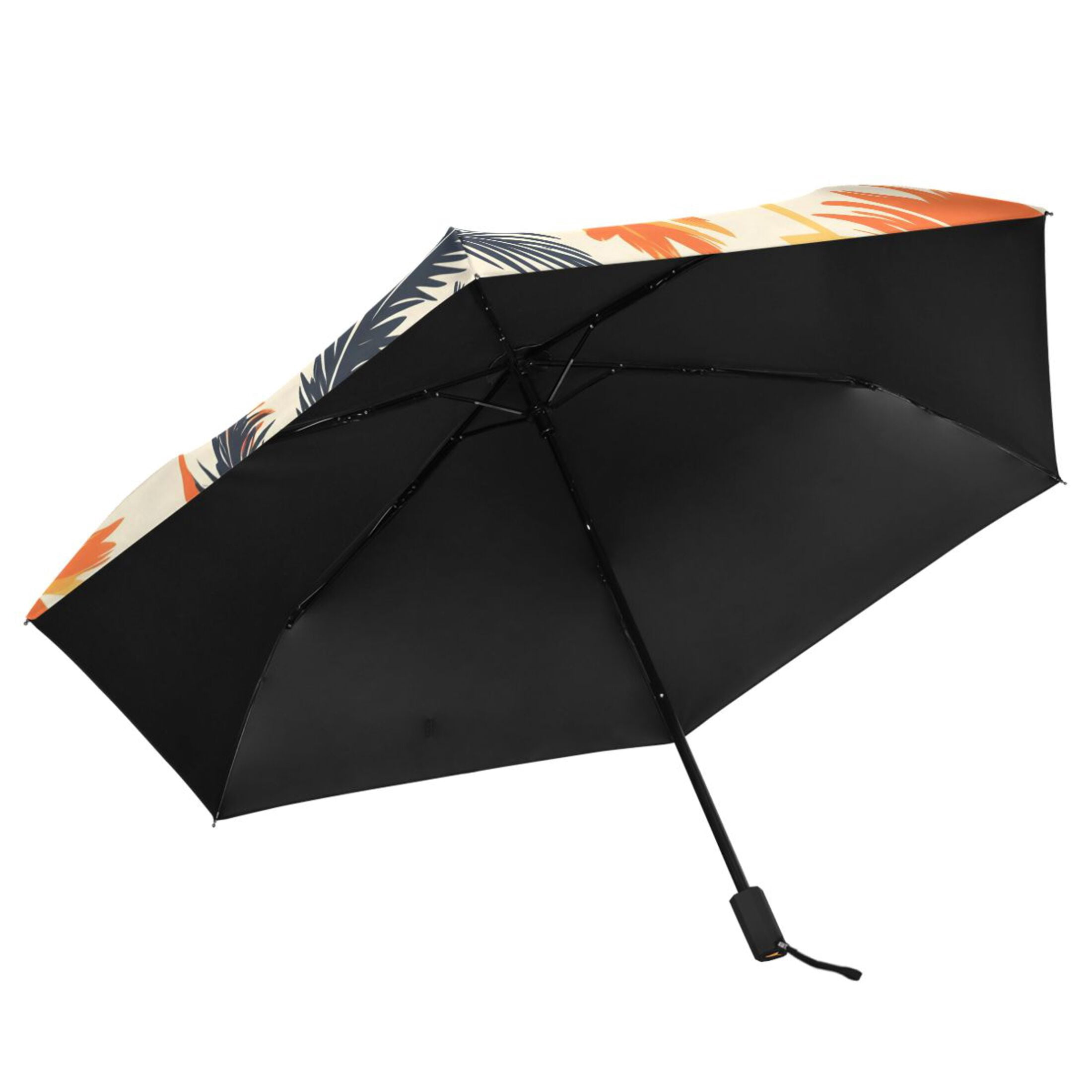 ALAZA Tropical Tree Boats UPF 50+ Compact Folding Umbrella for Rain Travel Umbrella Packable