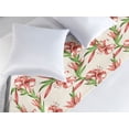 thumbnail image 2 of Spring Bed Runner, Tiger Lily Flowers of the Exotic Jungle Leaves Simple Vintage Botanical, Decorative Accent Bedding Scarf for Hotels Homes & Guest Rooms, Queen, Coral Green Off White, by Ambesonne, 2 of 3