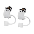 thumbnail image 4 of veasfak 2 Pieces Ghost Silicone Straw Toppers Parties Reusable Ghost Straw Cover Cap Magic, 4 of 9